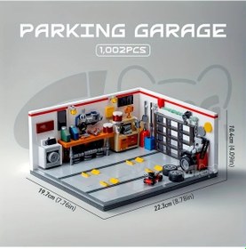 Resim Tianchishop Mini Spor Araba Garaj Yapı Blokları Seti Cd Xz5007 1 Moc Sahne Dıy Tamir Oyuncağı 