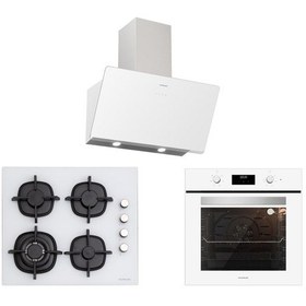 Resim Silverline BO6502W02 - CS5429W01 - 3457 Soho 60 CM Beyaz Cam Ankastre Set 