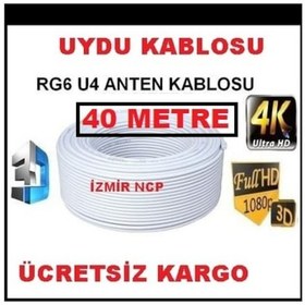 Resim 40 Metre Full Hd 3D 4K Uydu Çanak Anten Kablosu Rg6 