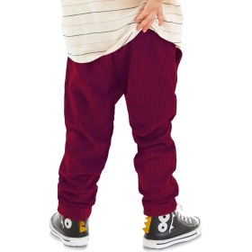 Resim Denokids Fitilli Kadife Bordo Erkek Çocuk Pantolon Lastikli Rahat Kesim 3 Yaş 