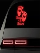 Resim ÖZKAŞ Reflektörlü Arabada Bebek Var! Oto Sticker Yapıştırma 