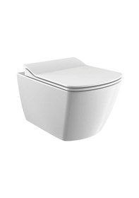 Resim Creavit Elegant Rim-Off Kanalsız Asma Klozet + Yavaş Kapanır Kapa 