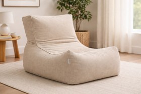 Resim Velvet Puff Koltuk Armut Koltuk Playstation Koltuğu Yıkanabilir Kılıf - Krem 