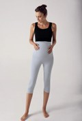 Resim Ayarlanabilir Yüksek Bel Esnek Toparlayıcı Diz Altı Kapri Hamile Tayt T08 - Vizon / 2XL 