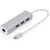 Resim Digitus Da-70255 Type-C - USB 3.0 Çoklayıcı & Gb Ethernet Adaptör 