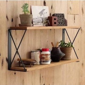 Resim Metal Ahşap Duvar Raf. 