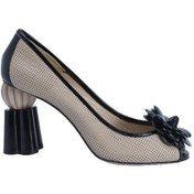 Resim Poletto Hakiki Deri Sıyah-nohut Sandalet Topuklu 319 267-2148 Sıyah-nohut Bej - Siyah 