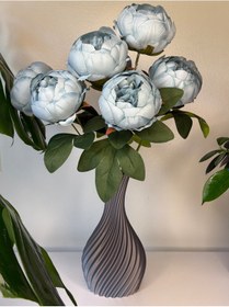 Resim Cevizdizayn Gri Vazo - Taş Tabanlı Galaksi Serisi Kıvrımlı Vazo 