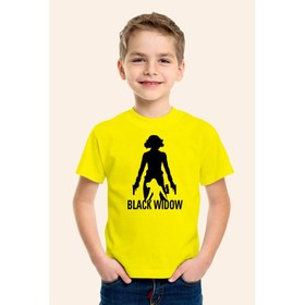 Resim Karya ButikBlack Wıdow Baskılı Sarı Çocuk T-Shirt 