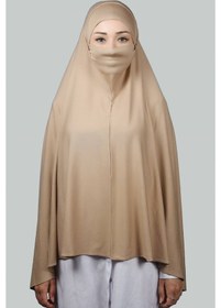 Resim Altobeh Hazır Türban Peçeli Pratik Eşarp Tesettür Nikaplı Hijab - Namaz Örtüsü Sufle (5XL) - Koyu Bej 
