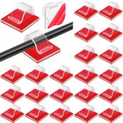 Resim Çok Yönlü Yapışkanlı Kablo Klipsleri - Ev, Ofis, Araba için Kolay Kurulumlu Duvara Monte Kablo Düzenleyici | Şeffaf Plastik, Kırmızı Tutucu | PC, Ethernet, Noel Işıkları & Daha Fazlası için İdeal, Kablo Tutucu, Yardımcı Kancalar 
