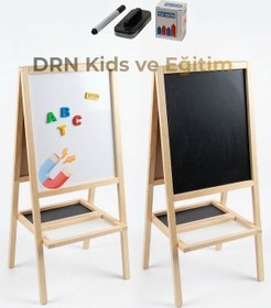 Resim Drn Kids Ve Eğitim Manyetik Çift Taraflı 174 Magnet, 15 Renkli Tebeşir, Silgi Ve Kalem Ahşap 