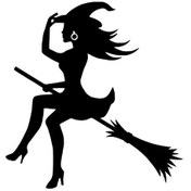 Resim Halloween Cadısı Sticker Oto Motor Laptop Duvar Folyo Sticker 30 X 30 Cm 