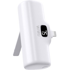 Resim Wiwu Wi-P017 Capsule Serisi 2in1 Mini Taşınabilir Standlı Lightning Powerbank 5000mAh - Beyaz 