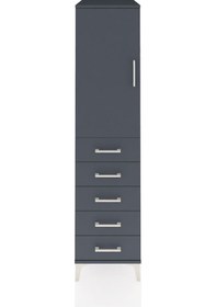 Resim Kronos Dolap Tek Raflı 5 Çekmeceli Tek Askılı 44x59x182 Antra... Antrasit 