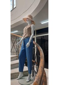 Resim Eren Style İtalyan Kemerli Keten Pantolon-9260 İndigo Mavi İndigo 