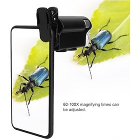 Resim Tenfowee 60-100x Led Işıklı Cep Telefonu Klips Mikroskobu, Optik Cam Büyüteç, Uv Sahtecilik Tespiti, Ev/ofis/laboratuvar Kullanıma Uygun 