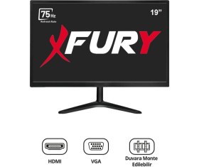 Resim Fury 19" Geniş Ekran 75 Hz 5ms Vga,hdmı Led Monitör 