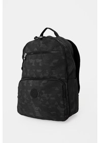 Resim Store Sanmorris Unisex Suya Dayanıklı Kumaş Laptop Bölmeli Büyük Boy Okul Seyahat Sırt Çantası Siyah Desenli 