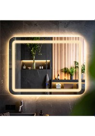Resim Quadra Günışığı Kumlamalı Lavabo & Banyo Aynası Dokunmatik Sensörlü 80 X 60 