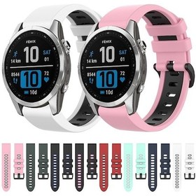 Resim Sones Garmin Epix Pro 47mm Spor İki Renkli Silikon Saat Kordonu 