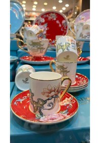 Resim Roykıng İrena 6 Lı Kahve Fincanı Bone Chına Kırmızı 