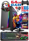 Resim WARBOX Tiger Xeon X5670 3.30ghz 64gb Ram 512gb Ssd R7 240-4gb E.kartı 24" Monitör Gaming Bilgisayar 