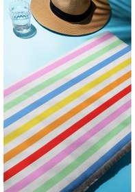 Resim Dijital Baskı Plaj Deniz Havlusu Renkli Çizgiler Desenli Peştamal Hvl0205 Renkli 