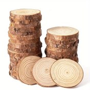 Resim 10 adet 5-6cm Ahşap Dilimler DIY El İşleri İçin - Noel, Şükran Günü Süslemeleri, Bardak Altlıkları & Düğün Dekorasyonu İçin Mükemmel, Kış ve Yeni Yıl İçin Mükemmel 
