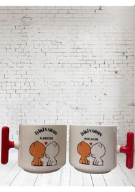 Resim Iyiki Varsın Karıcım-iyiki Varsın Kocacım Yazılı Kupa Kırmızı T 