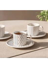 Resim Güral Porselen Mental 4 Parça Çay Fincan Takımı 65481 Beyaz 