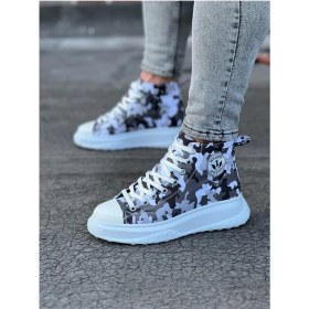 Resim Beyaz Askeri Yarım Bilek Casual Ayakkabı 