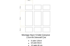 Resim Birdeco Incedokunuş Dekoratif Boyanabilir 2,5 cm Duvar Çıtası Kesimli Hazır Paket 