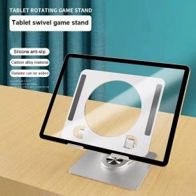 Resim River 360 Derece Dönebilir Laptop ve Tablet Standı – Paslanmaz Çelik, Ayarlanabilir Yükseklik, Katlanabilir Masaüstü Bilgisayar Standı, iPad ve MacBook Uyumlu Ergonomik Raf-Dizüstü Pc (Tablet Standı) 