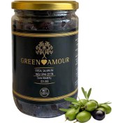 Resim GREEN AMOUR Doğal Salamura Siyah Zeytin 500g 