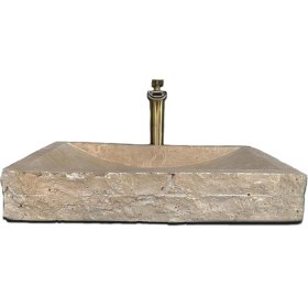 Resim Mym Traverten Yay Model Dışı Doğal Patlatma Lavabo 