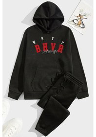 Resim Uyguntarz Unisex Bhvr Baskılı Eşofman Takımı Siyah 