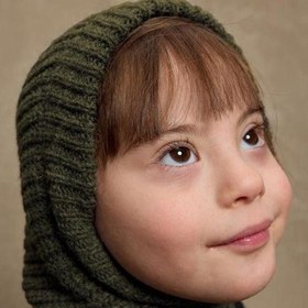 Resim Örme Çocuk Balaclava Bere Haki - Haki / 4-9 Yaş 