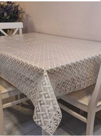 Resim Ithal Pvc Muşamba - Desenli Silinebilir Masa Örtüsü 07iz08 Bej 