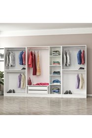 Resim Minar Kale 210cm 7 Bolme 2 Cek Gıyınme Dlp Beyaz 