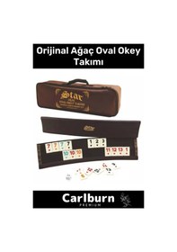 Resim Özel Üretim Vip Çantalı Büyük Boy Istakalı Eğlence Hobi Oyun 101 Ağaç Orijinal Ağaç Oval Okey Takımı 