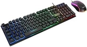 Resim Everest KM-198 Luminax Gökkuşağı Aydınlatmalı Q Gaming Oyuncu Klavye + Mouse Set 