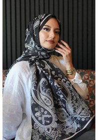 Resim Afvente Damla Motif Desen Siyah Soft Pamuk Şal Çok Renkli 