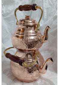 Resim Bakır Çaydanlık Üstten Kulplu Bakır 