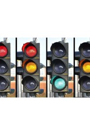 Resim Üçlü Ledli Oto Sinyal Verici, Trafik Lambası 100 mm 