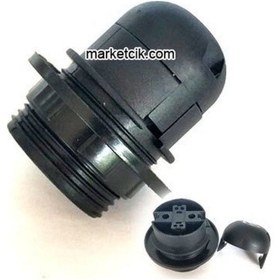 Resim Marketcik E27 Siyah Yarım Dişli Rondelalı Geçmeli Duylar 