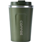 Resim Xindoker 304 Paslanmaz Çelik İki Katlı Vakumlu Isı Saklayıcı, Araçta Kullanıma Uygun, Taşınabilir, 380ml Yeşil Klasik Kupa Siyah 