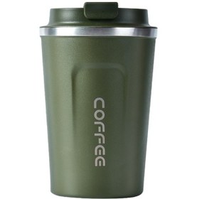 Resim Xindoker 304 Paslanmaz Çelik İki Katlı Vakumlu Isı Saklayıcı, Araçta Kullanıma Uygun, Taşınabilir, 380ml Yeşil Klasik Kupa Siyah 