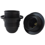 Resim ÇELİKEL E27 Avize Abajur Duyu Italyan Duy 10 Adet Siyah 1665 