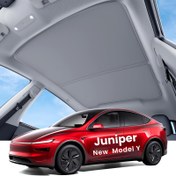 Resim 2025 for TESLA Model Y Juniper Güneşlik için - UV Koruma Ön Cam ve Sunroof Kapak, Ön ve Arka Pencere Gölgesi, Hafif ve Kolay Kurulum, Araba Aksesuarı | Modern Araba Aksesuarı | Hafif Gölge, Sunroof Gölgesi 